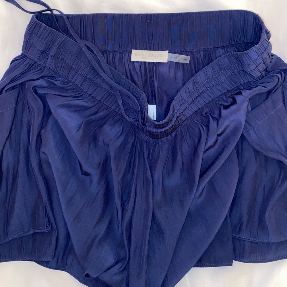 Dark blue Ramy Brook silk shorts